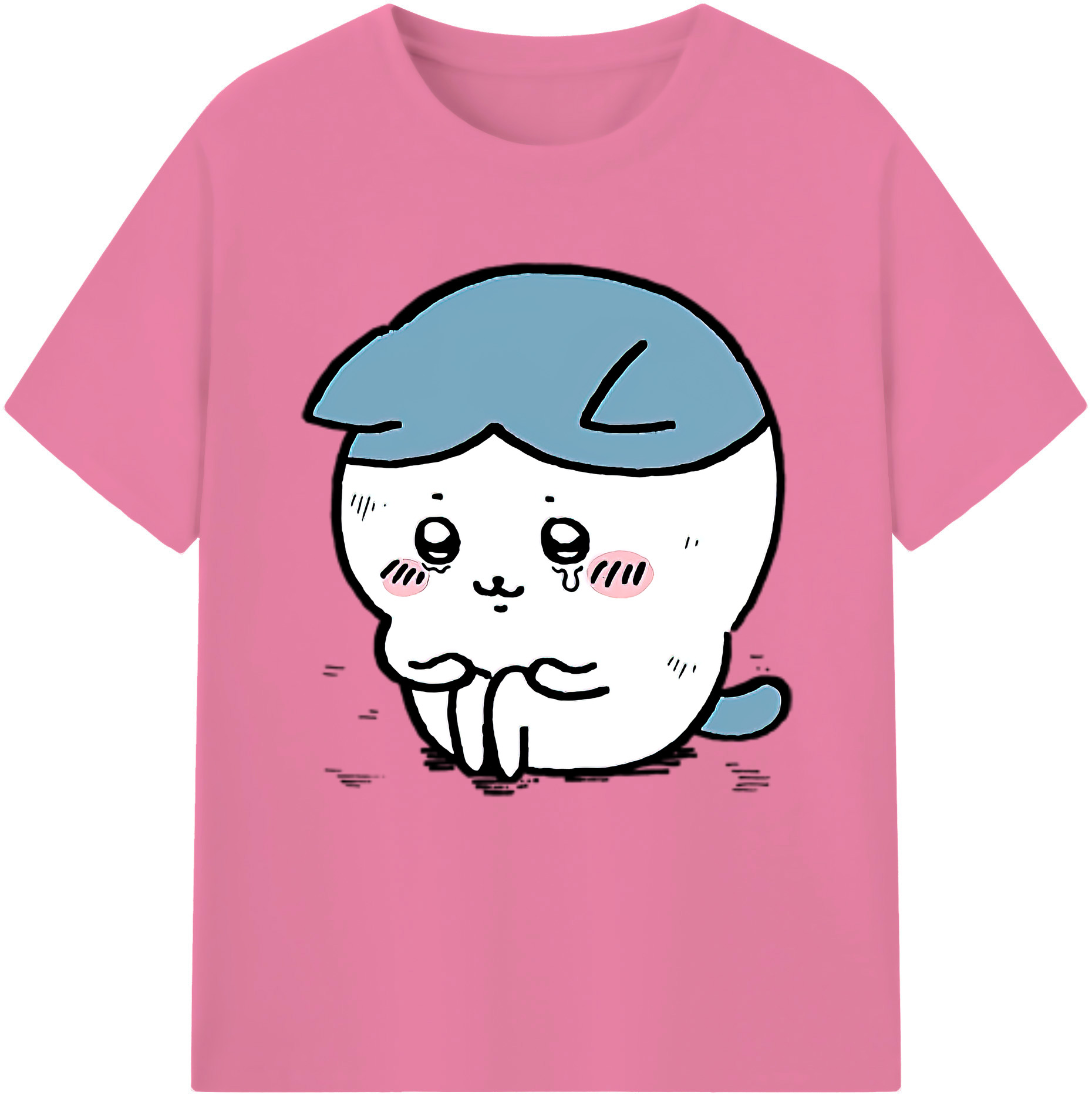 （画像用） ちいかわ ハチワレ Chii-kawa hachiware 綿100％半袖Tシャツ（フロントプリント）